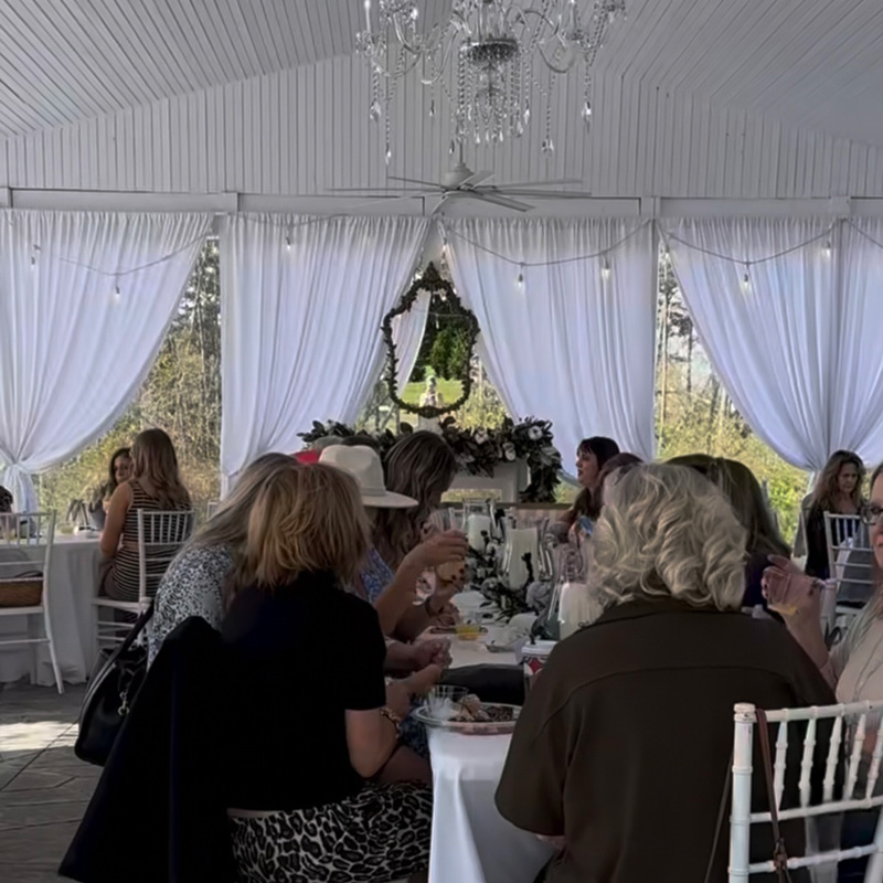 covered outdoor wedding reception